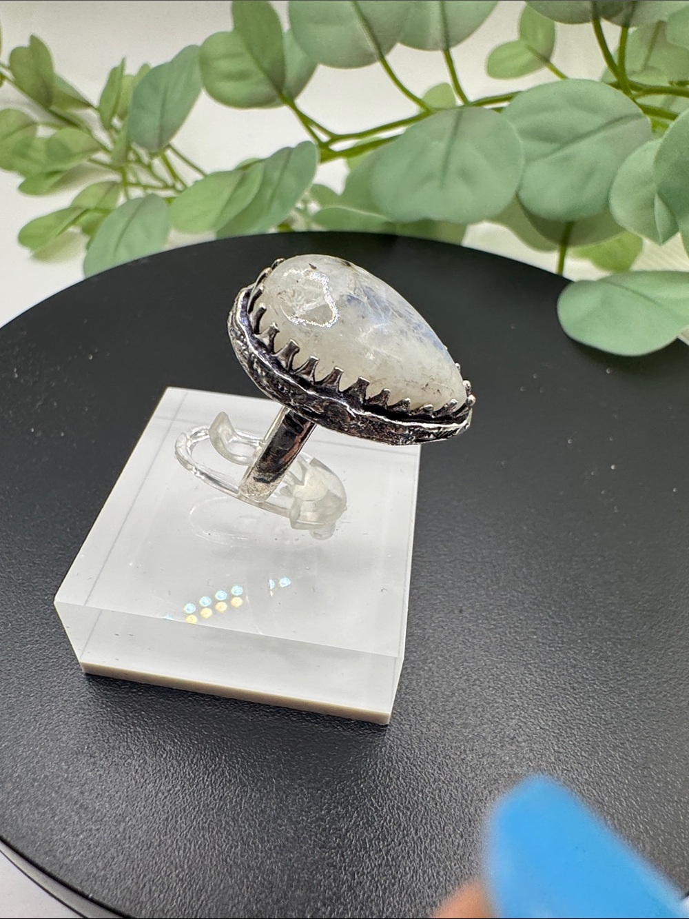 Moonstone Teardrop Statement Ring – Size 6.5 (BR-12-12/4) - Picture 5 of 7